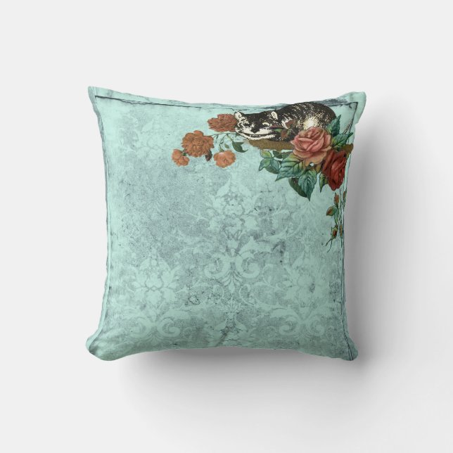 Cheshire Cat Alice in Wonderland Throw Pillow (Front)