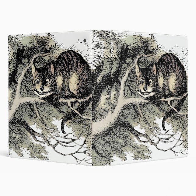 Cheshire Cat Alice Wonderland Classic 3 Ring Binder (Background)
