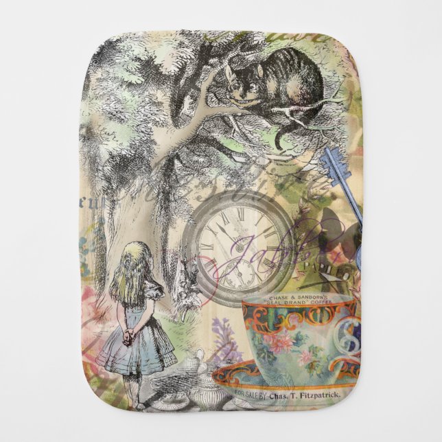 Cheshire Cat Alice Wonderland Classic Burp Cloth (Front)