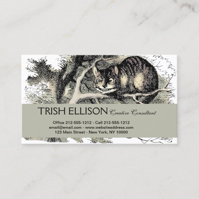 Cheshire Cat Alice Wonderland Classic Business Card (Front)