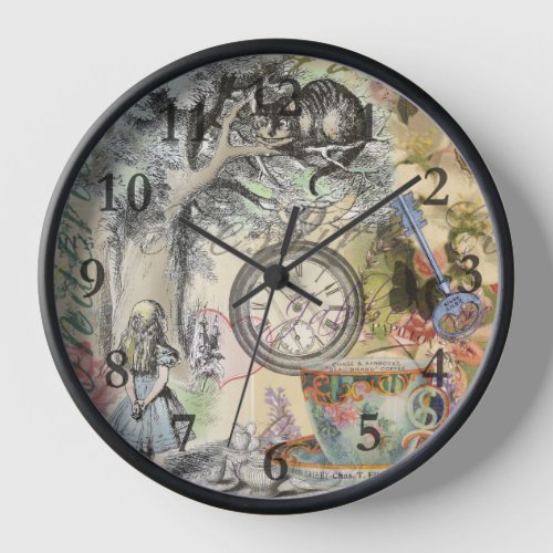 Cheshire Cat Alice Wonderland Classic Clock