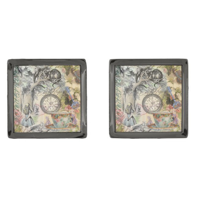 Cheshire Cat Alice Wonderland Classic Cufflinks (Front)