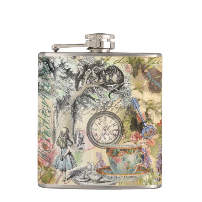 Cheshire Cat Alice Wonderland Classic Flask (Front)