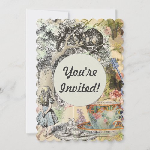 Cheshire Cat Alice Wonderland Classic Invitation