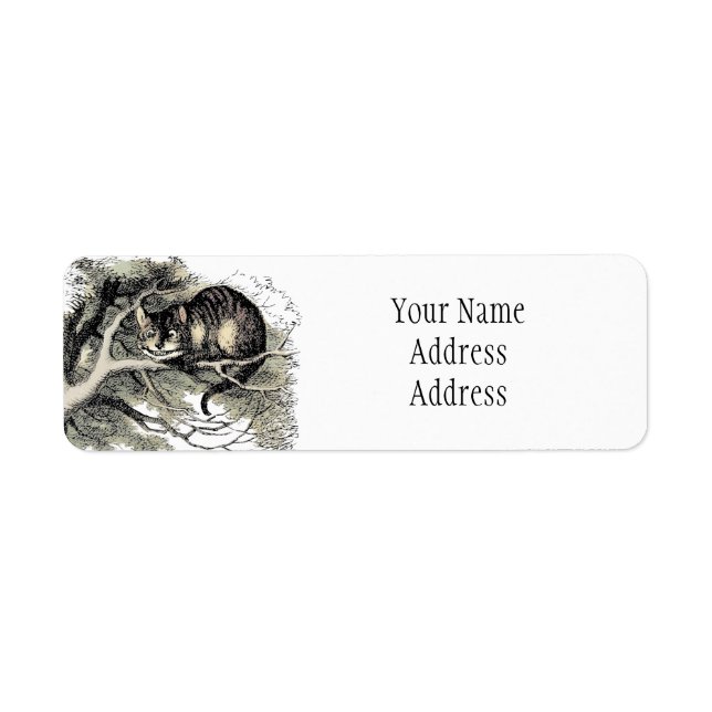 Cheshire Cat Alice Wonderland Classic Label (Front)