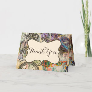 Cheshire Cat Alice Wonderland Classic Letterpress Thank You Card
