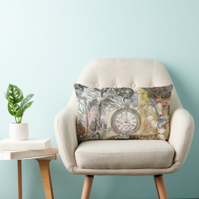 Cheshire Cat Alice Wonderland Classic Lumbar Pillow (Chair)