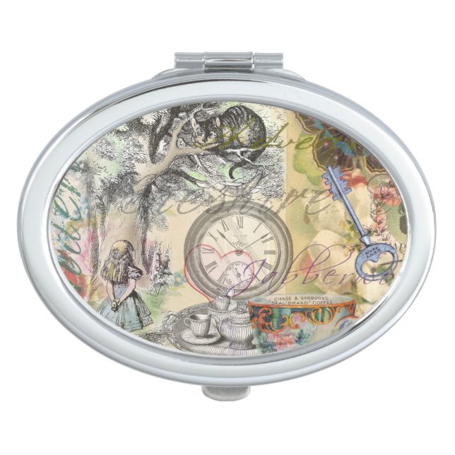 Cheshire Cat Alice Wonderland Classic Makeup Mirror (Front)