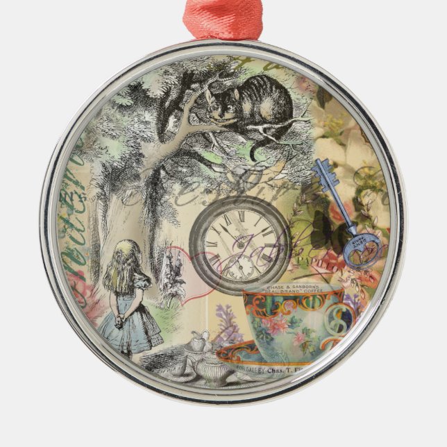Cheshire Cat Alice Wonderland Classic Metal Ornament (Front)