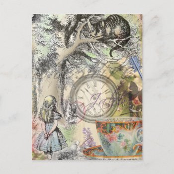 Cheshire Cat Alice Wonderland Classic Postcard by antiqueart at Zazzle