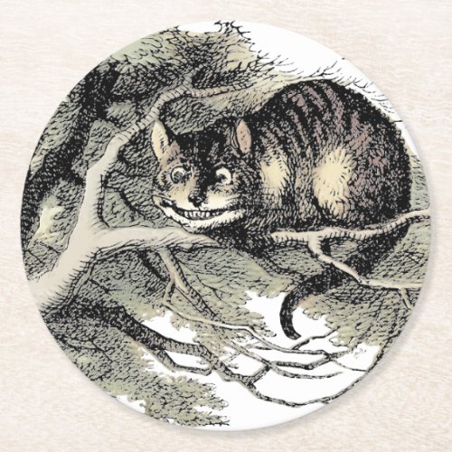 Cheshire Cat Alice Wonderland Classic Round Paper Coaster