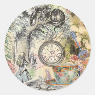 Cheshire Cat Alice Wonderland Classic Round Sticker
