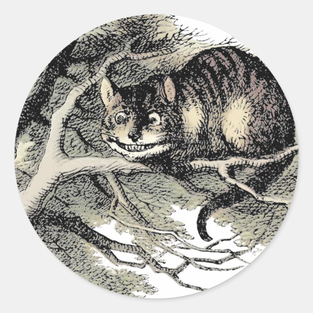 Cheshire Cat Alice Wonderland Classic Round Sticker (Front)