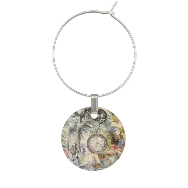 Cheshire Cat Alice Wonderland Classic Wine Charm (Front)