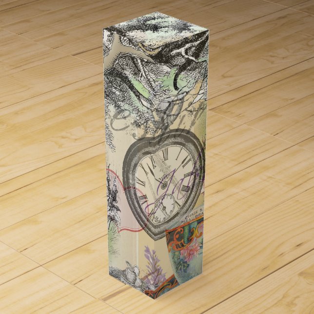 Cheshire Cat Alice Wonderland Classic Wine Gift Box (Front)