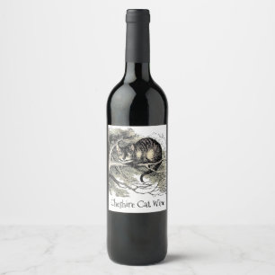 Cheshire Cat Alice Wonderland Classic Wine Label
