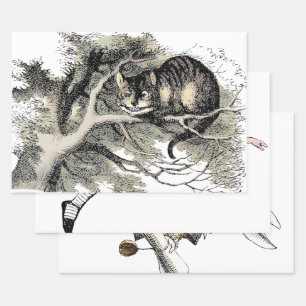 Cheshire Cat Alice Wonderland Classic Wrapping Paper Sheets