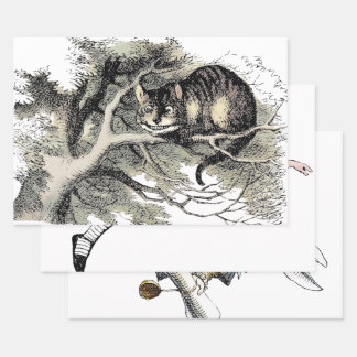 Cheshire Cat Alice Wonderland Classic Wrapping Paper Sheets