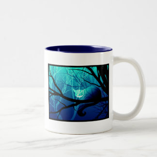 Cheshire Cat Among Trees Two-Tone Coffee Mug