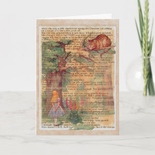 Cheshire cat and alice card