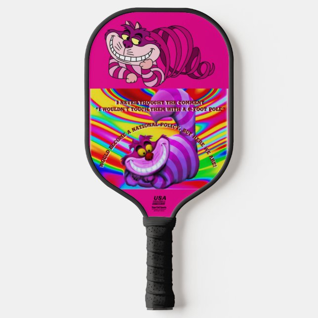 "cheshire cat" carbon fiber pickleball paddle  (Front)
