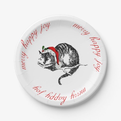 Cheshire Cat Christmas Paper Plate
