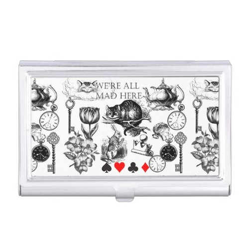 cheshire cat classic alice in wonderland art business card case