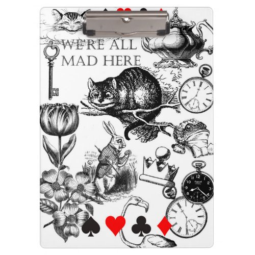 cheshire cat classic alice in wonderland art clipboard