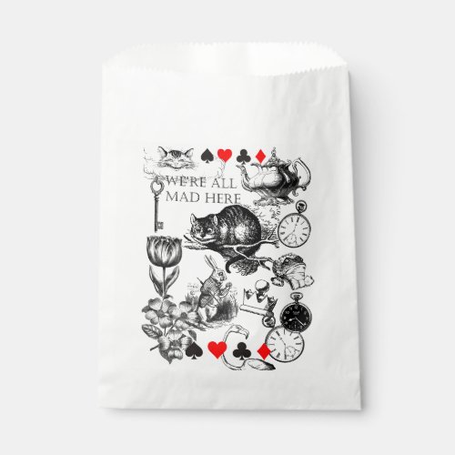 cheshire cat classic alice in wonderland art favor bag