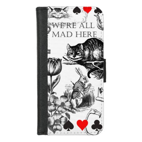 cheshire cat classic alice in wonderland art iPhone 87 wallet case