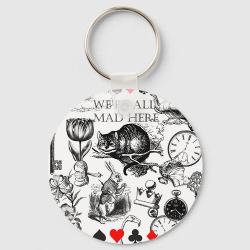 cheshire cat classic alice in wonderland art keychain