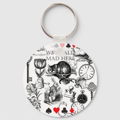 cheshire cat classic alice in wonderland art keychain