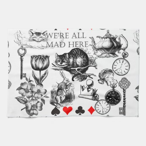 cheshire cat classic alice in wonderland art kitchen towel