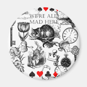 cheshire cat classic alice in wonderland art magnet