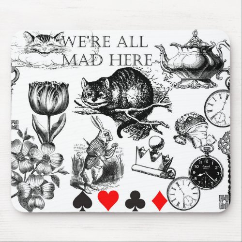 cheshire cat classic alice in wonderland art mouse pad