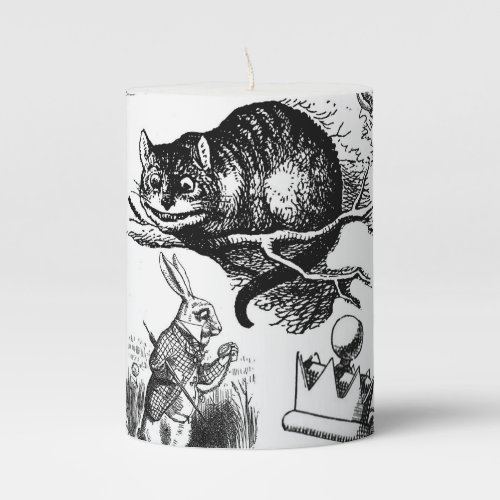 cheshire cat classic alice in wonderland art pillar candle