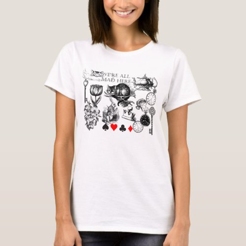 cheshire cat classic alice in wonderland art T_Shirt