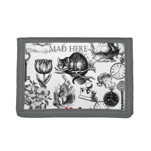 cheshire cat classic alice in wonderland art trifold wallet