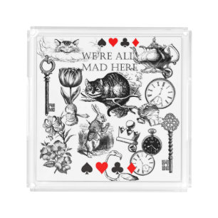 Cheshire Cat classic alice in wonderland mad Acrylic Tray