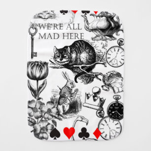 Cheshire Cat classic alice in wonderland mad Baby Burp Cloth