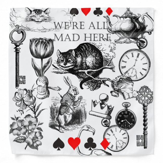 Cheshire Cat classic alice in wonderland mad Bandana (Front)