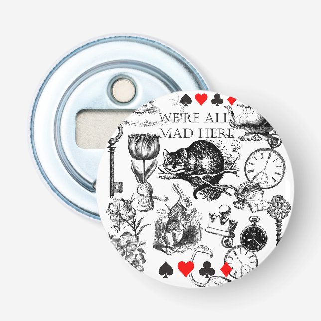 Cheshire Cat classic alice in wonderland mad Bottle Opener (Front)