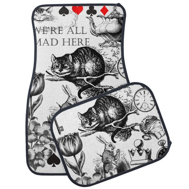 Cheshire Cat classic alice in wonderland mad Car Floor Mat (Set)