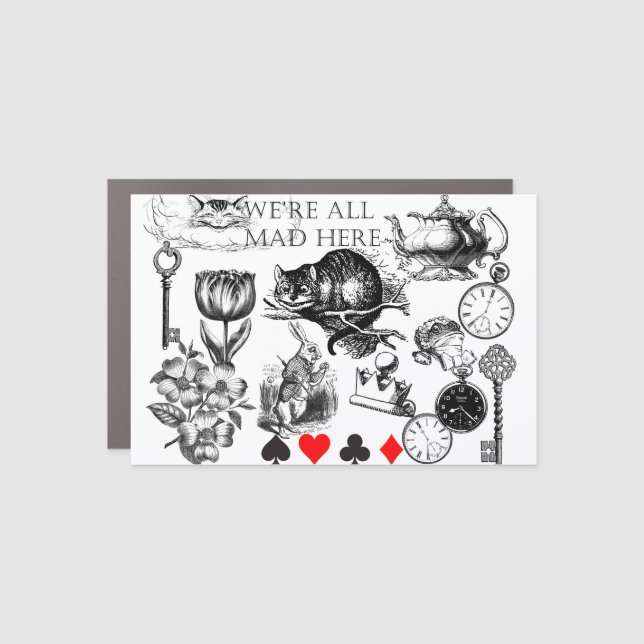 Cheshire Cat classic alice in wonderland mad Car Magnet (Front)