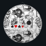 Cheshire Cat classic alice in wonderland mad Dart Board<br><div class="desc">The Cheshire cat is one of the most endearing and memorable of the Alice in Wonderland characters. This collage of Alice features the Cheshire cat,  wonderland creatures,  and we're all mad here!</div>