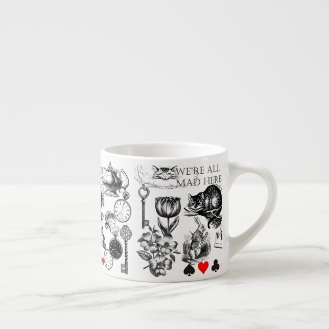 Cheshire Cat classic alice in wonderland mad Espresso Cup (Right)