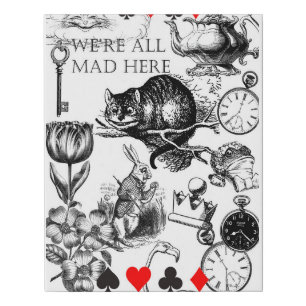 Cheshire Cat classic alice in wonderland mad Faux Canvas Print