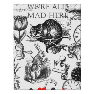 Cheshire Cat classic alice in wonderland mad Faux Canvas Print