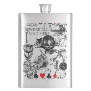 Cheshire Cat classic alice in wonderland mad Flask
