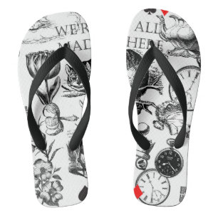 Cheshire Cat classic alice in wonderland mad Flip Flops